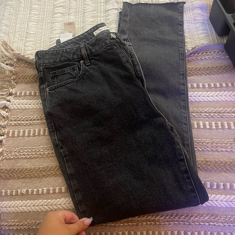Pacsun Mom Jeans. Black/grey denim. Size 28.